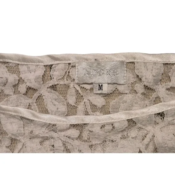 VTG Adore M Top Sheer Roses Floral Ruffle Romantic Grunge 90's Y2K - Picture 3 of 6